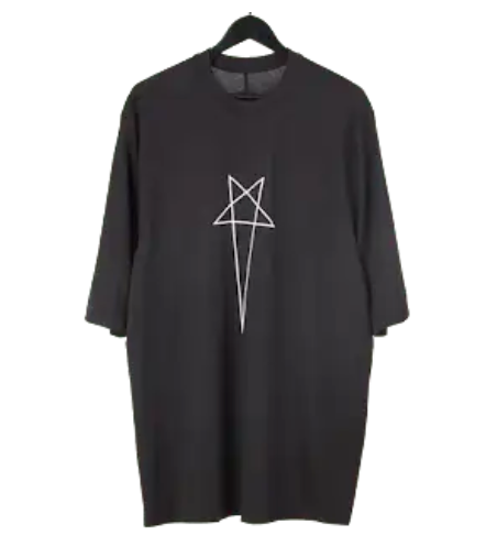 Oversized Black T-Shirt with Geometric Symbol