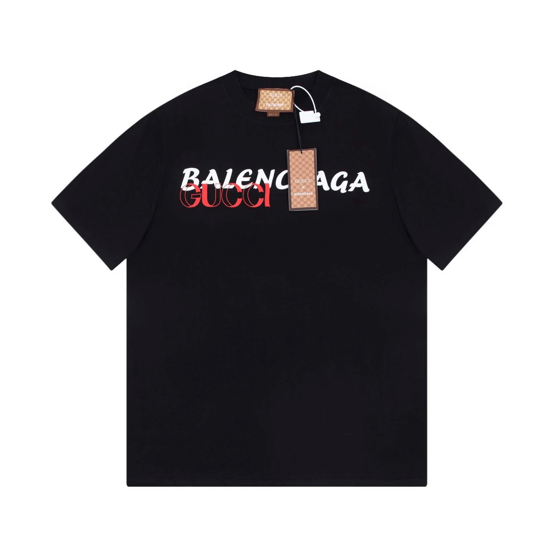 Balenciaga x Gucci Collaboration T-Shirt Black T-Shirts
