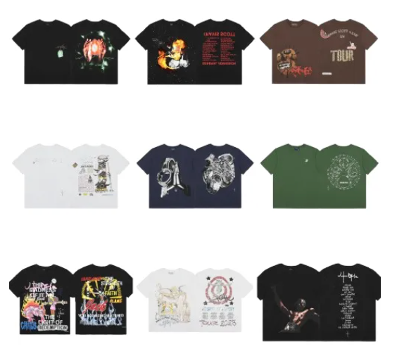 Travis Scott Tour 2023 Graphic T-Shirts Black, White, Green, Brown T-Shirts