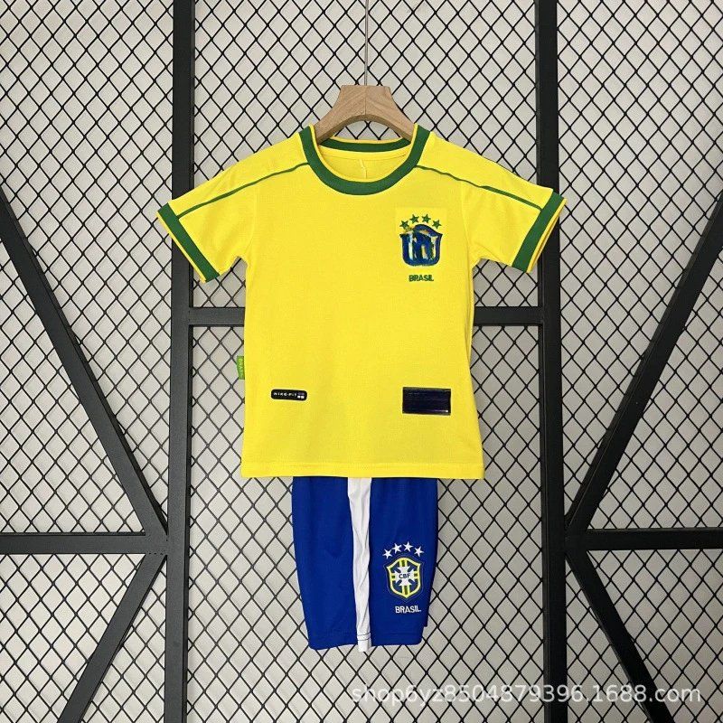 Brasil Kids Football Jersey Set Yellow and Blue