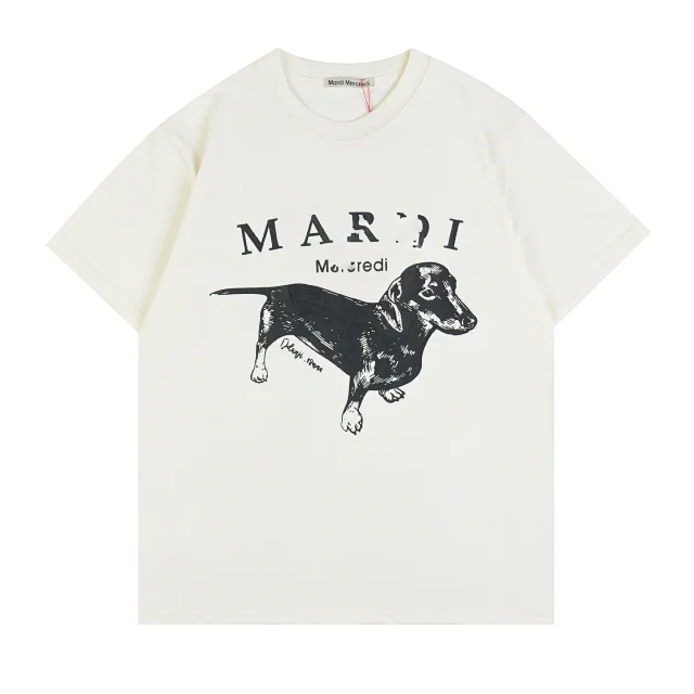 Mardi Mercredi graphic cotton T-shirt, unisex, dachshund print