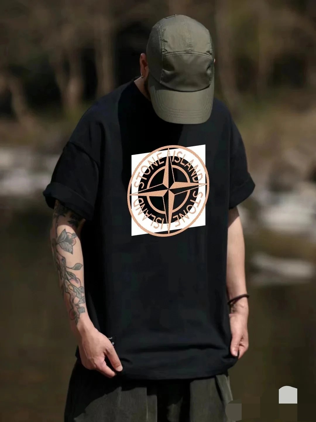 stone island black T-Shirt