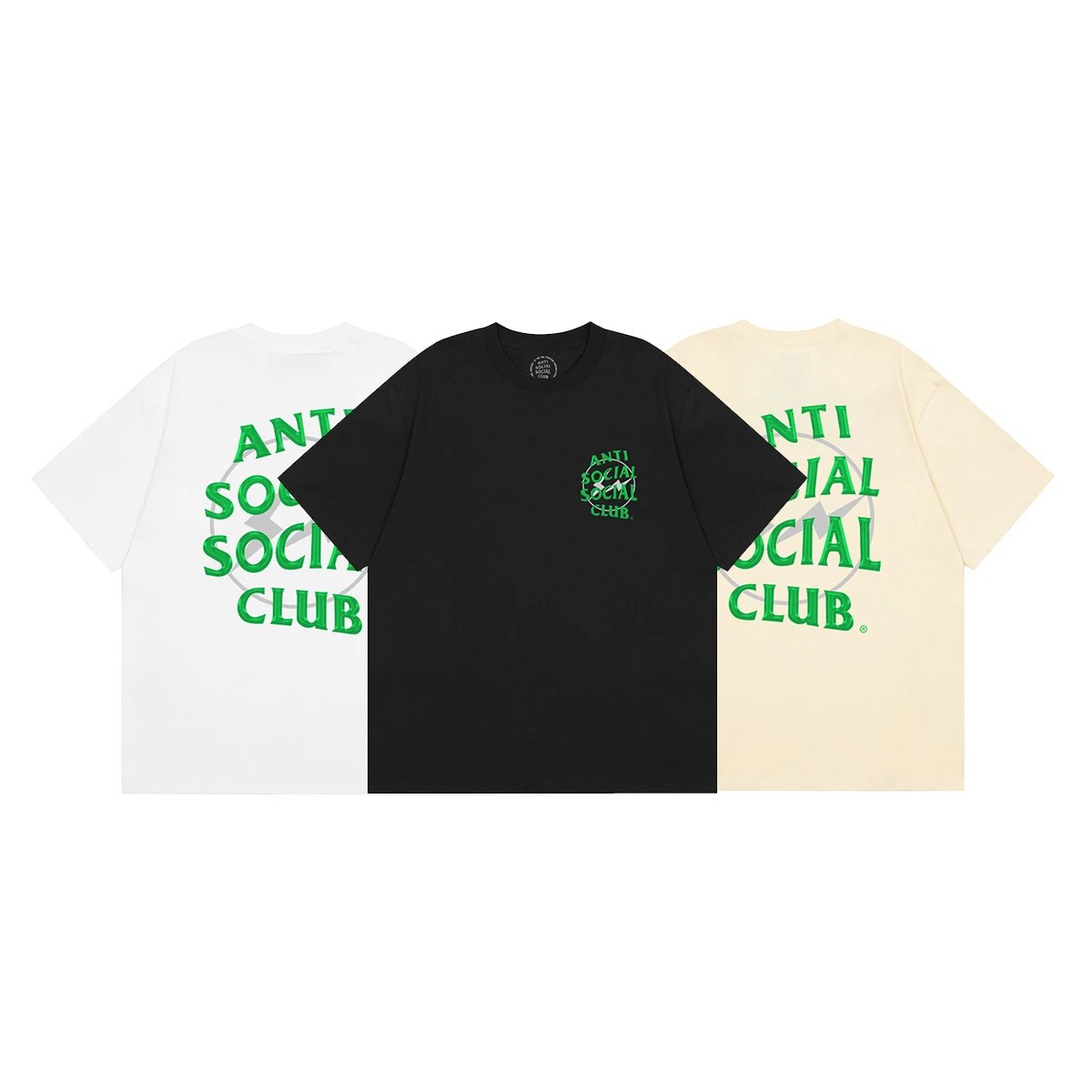 anti social social club logo print black T-Shirt