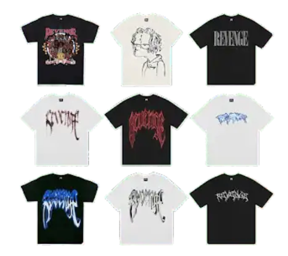 Revenge Graphic T-Shirt Collection, Black/White, T-Shirts