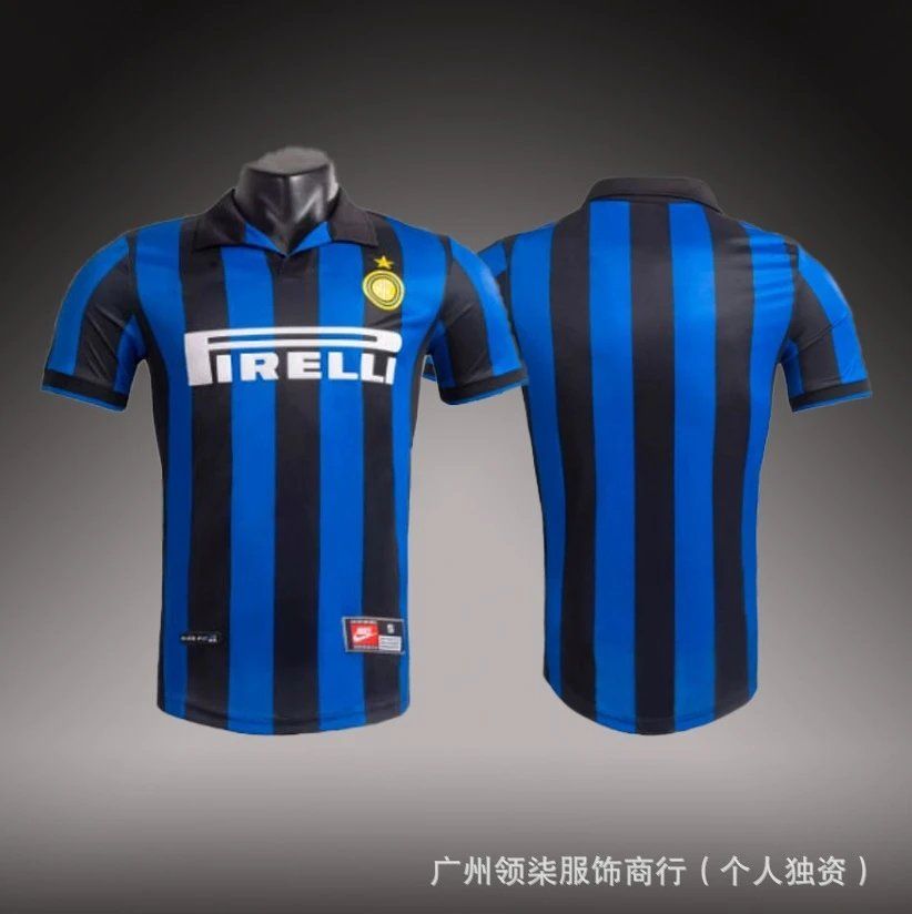Inter Milan Football Jersey Blue and Black