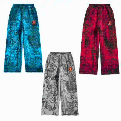 Chrome Hearts Wide-Leg Trousers with Graphic Print – Tri-Color Options