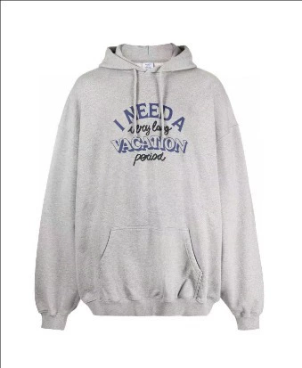 Vetements Hoodie V240 | Drop Shoulder Graphic Print Pullover