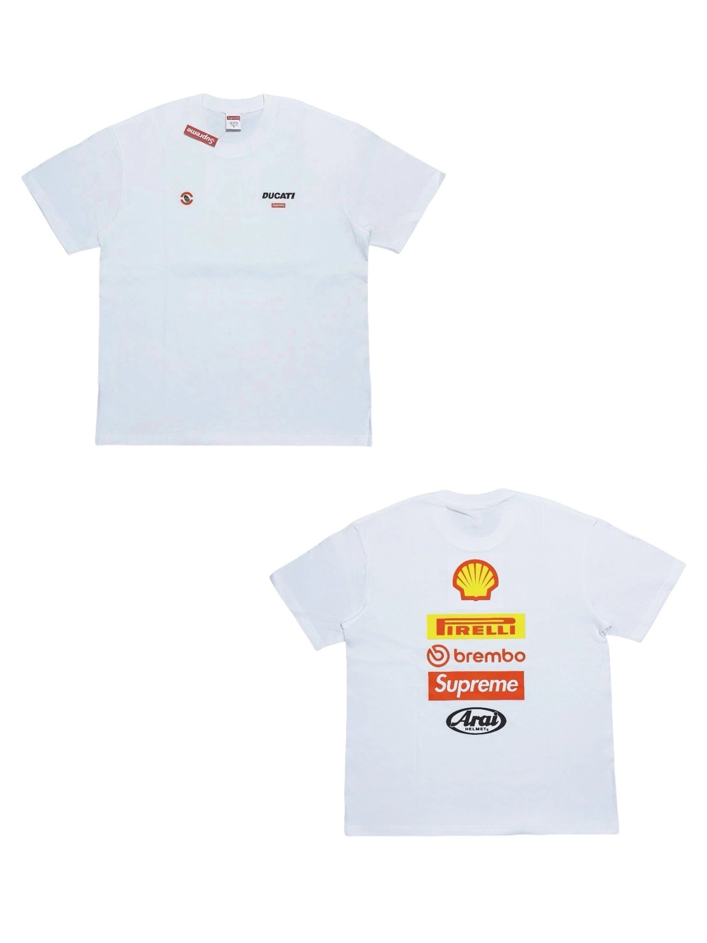 Men's White Supreme Ducati Logo Tee for SS24
