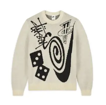 Stüssy x Nike Jacquard Knit Sweater Cream Mise