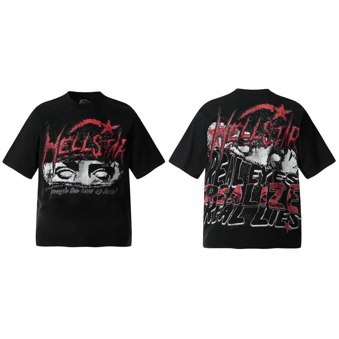HELLSTAR Graphic T-Shirt with 'Young Lie Lies of Lust' and 'REALIZE REAL LIES' Print