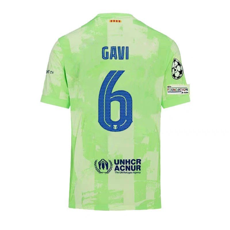 FC Barcelona Third Kit Jersey 2023/24 – Gavi #6 – Light Green