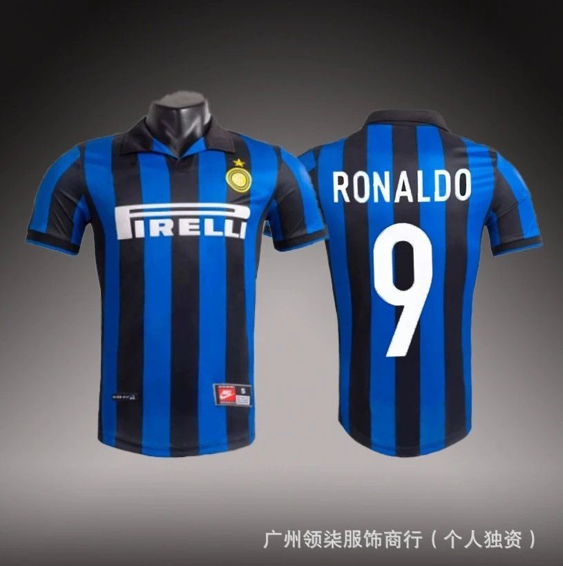 Inter Milan Ronaldo 9 Jersey Blue and Black