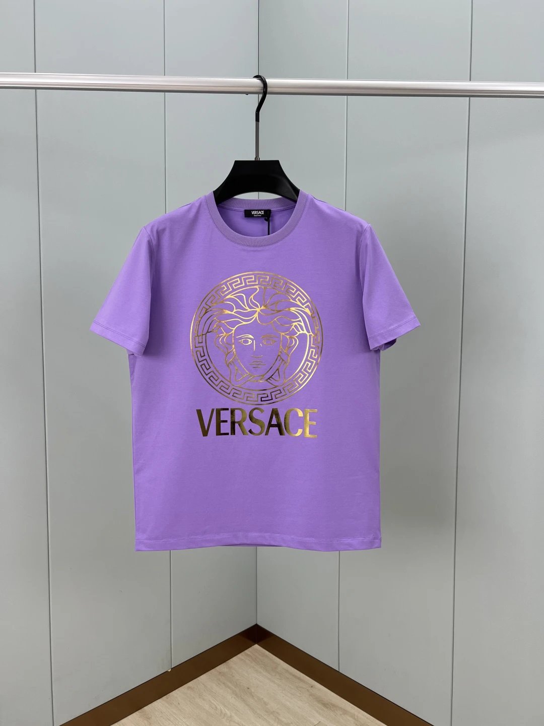 versace logo t-shirt purple t-shirts