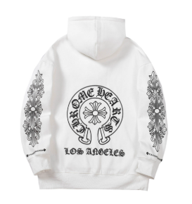 Chrome Hearts Hoodie 8826 – Vintage Washed Embroidered Logo Sweatshirt