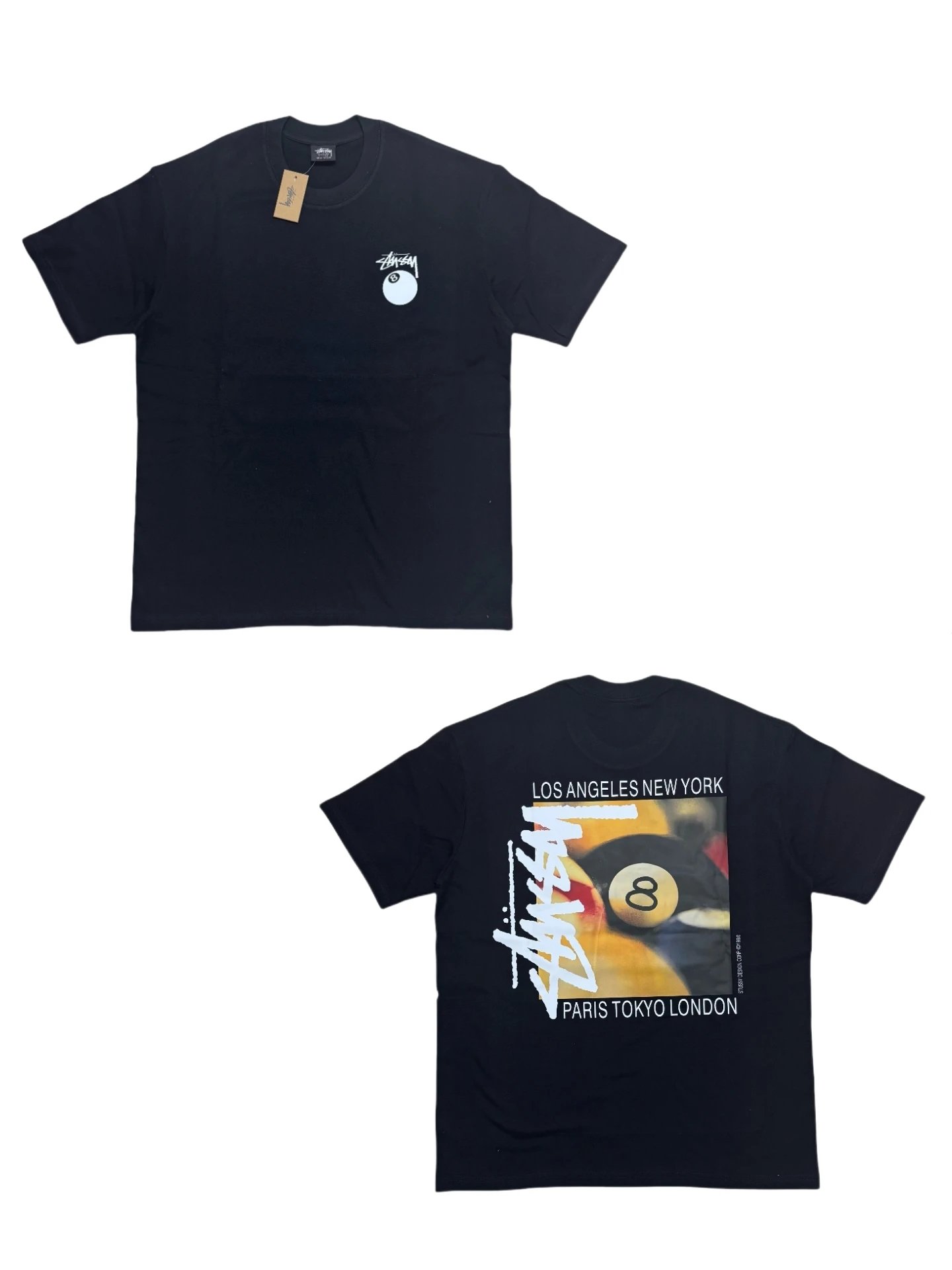 Stussy '8 Ball' Graphic T-Shirt in Navy/Black for Men