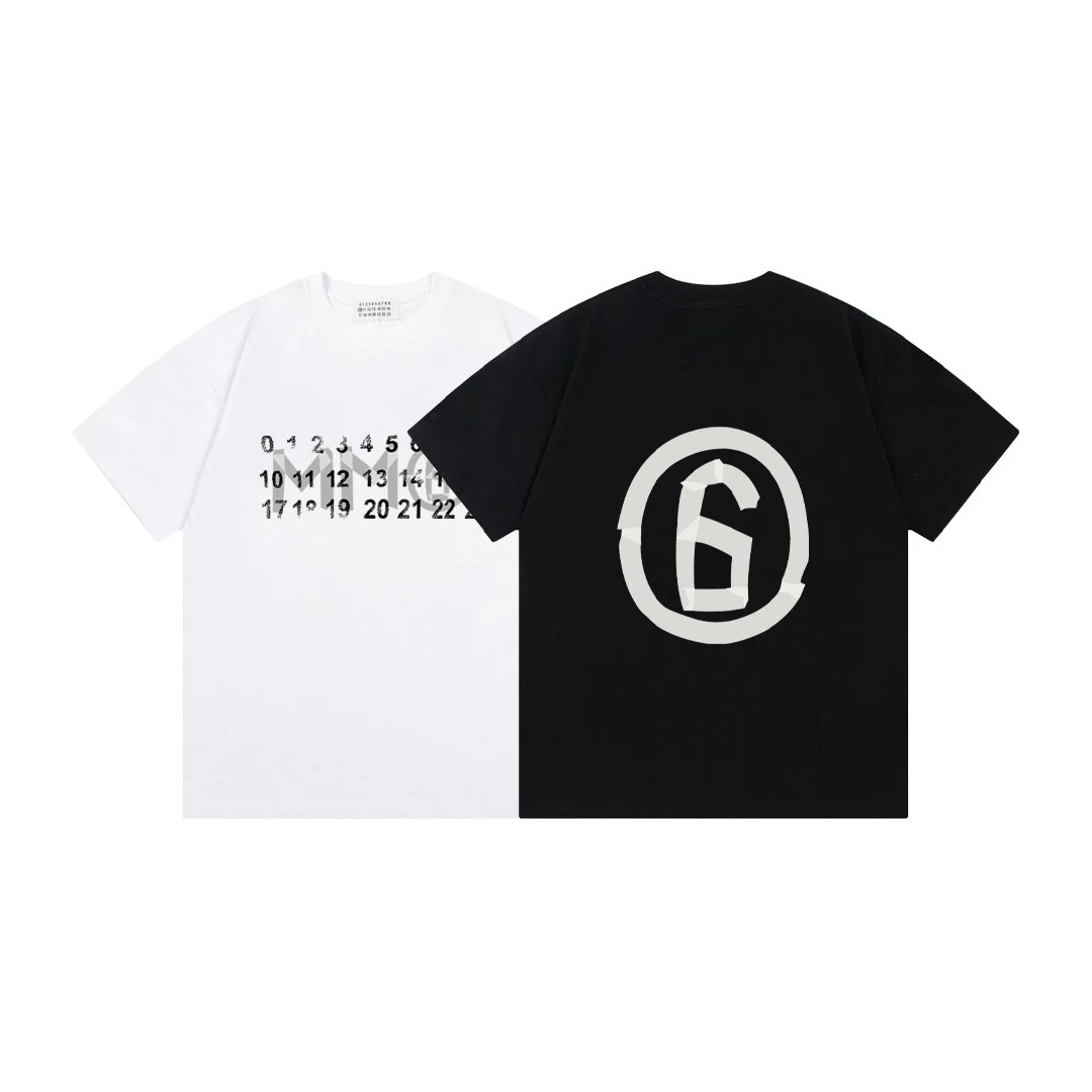MM6 Maison Margiela Kids Cotton T-shirt with number & logo print in White and Black