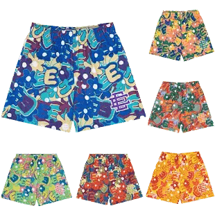 EJE Patterned Shorts Blue Pants