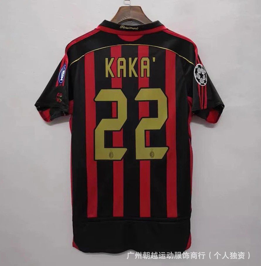 AC Milan Kaka #22 Home Jersey Black/Red