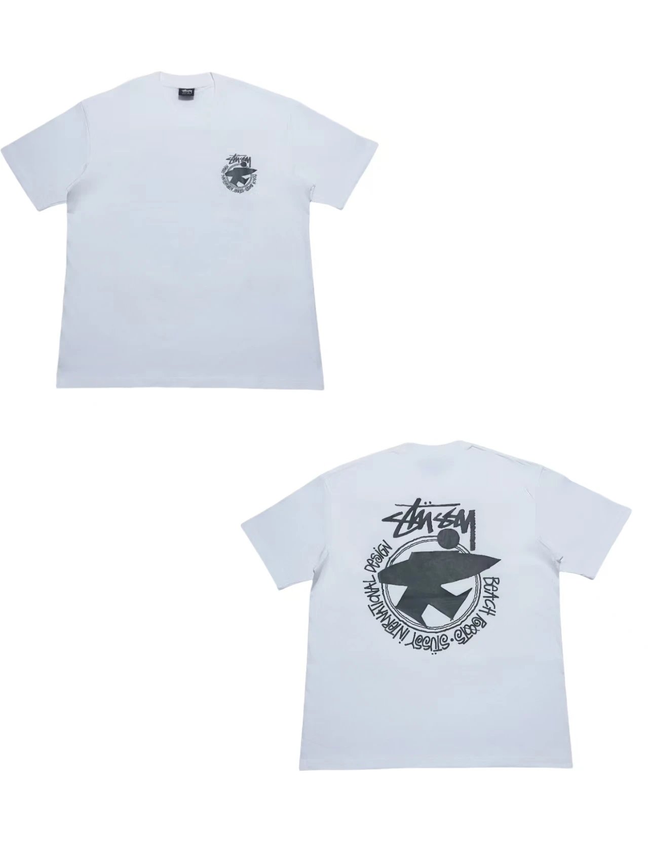 Stussy Beach Roots Pigment Dyed T-shirt with Graphic Print and Stussy Logo