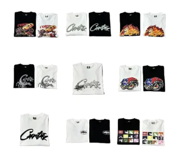 Cortez Graphic T-shirts, White & Black, T-Shirts