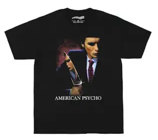 American Psycho men's retro washed 100% cotton graphic T-shirt