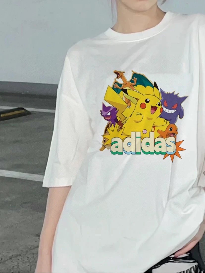 adidas pokemon white T-Shirt