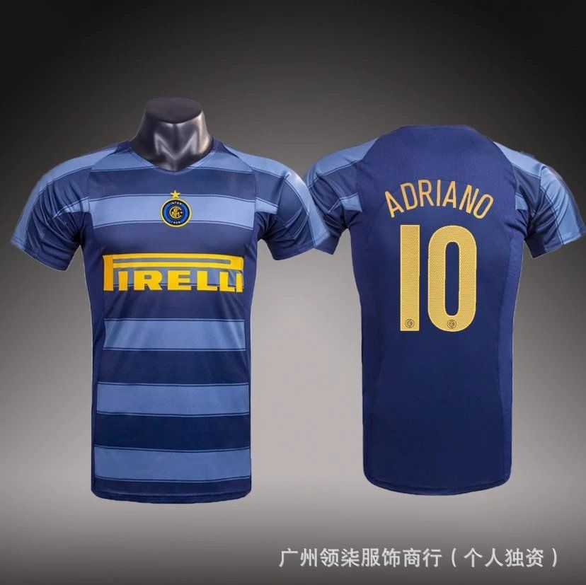 Inter Milan Adriano #10 Retro Football Jersey Blue