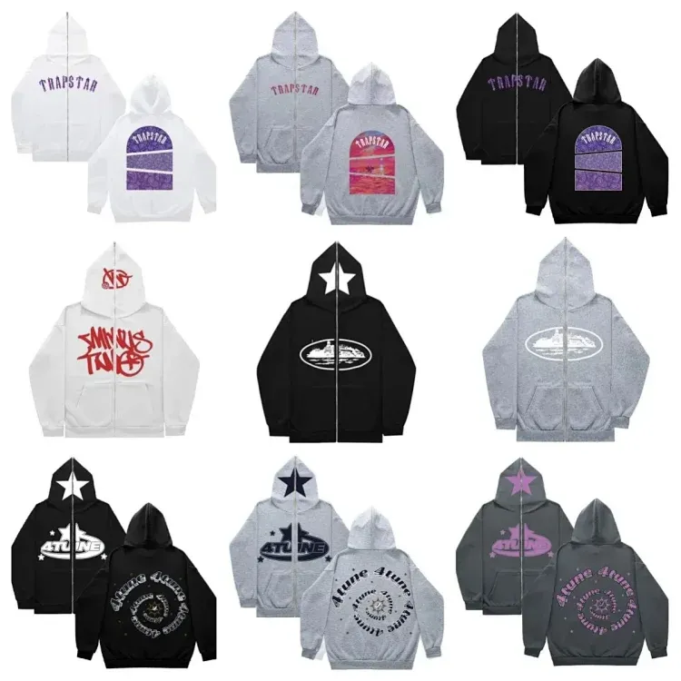 Trapstar Hoodie Collection – White, Grey, Black – Hoodies