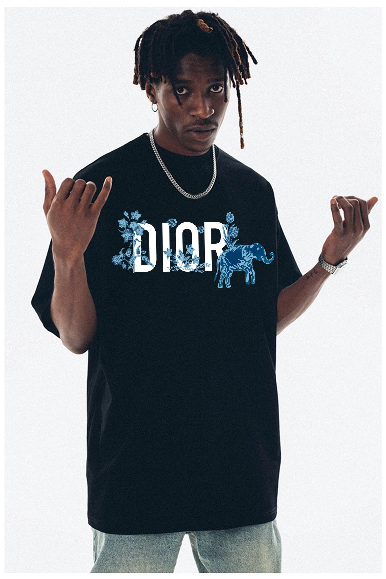 dior graphic t-shirt black t-shirts