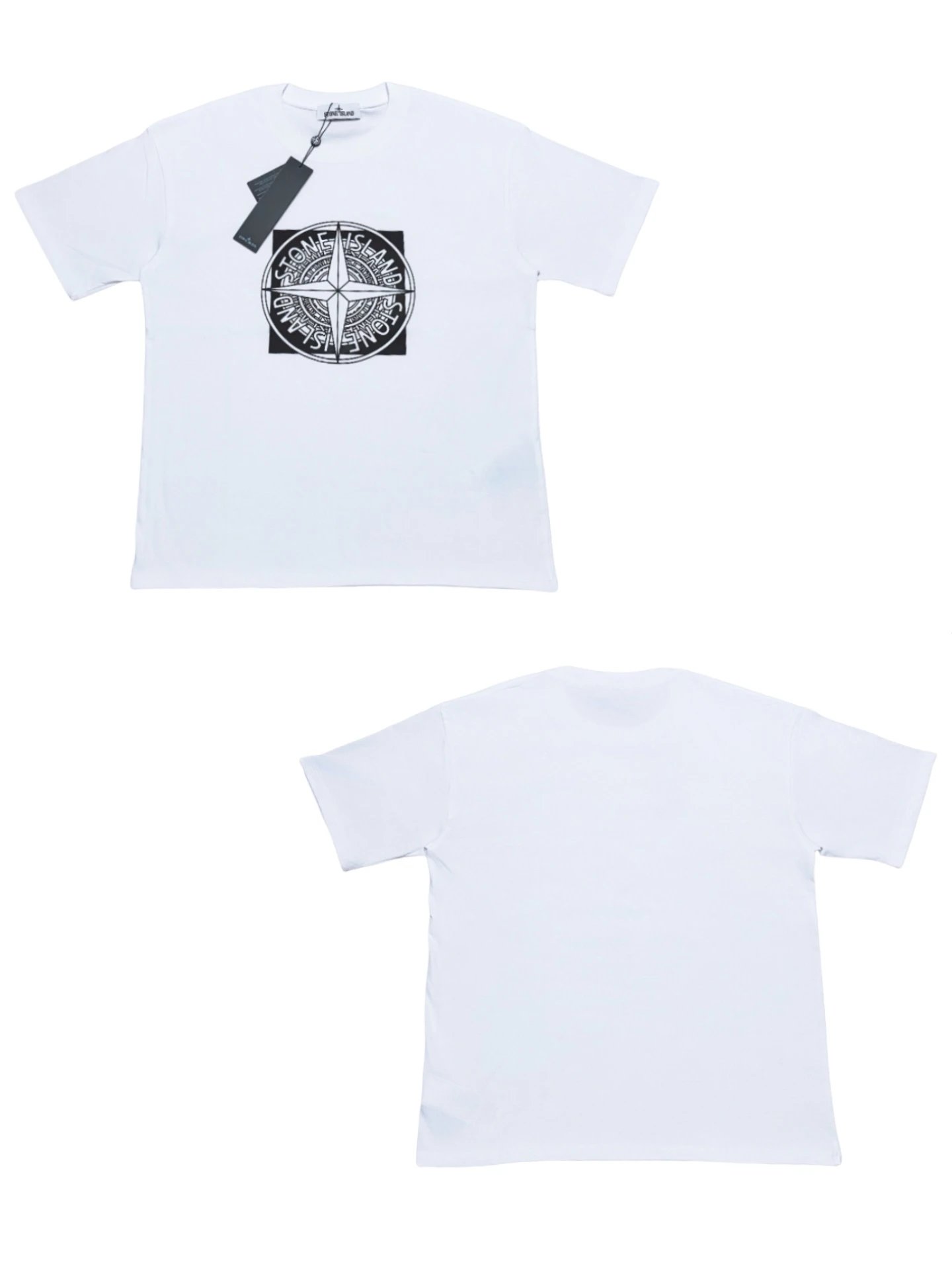 stone island compass logo white T-Shirt