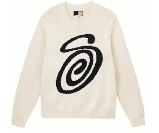 Spiral Pattern Sweater Cream Mise