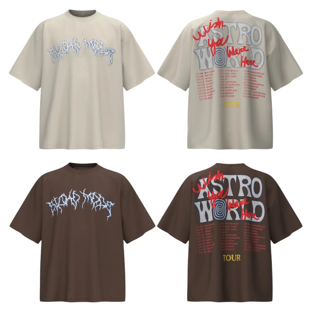 astroworld tour wish you were here beige T-Shirt