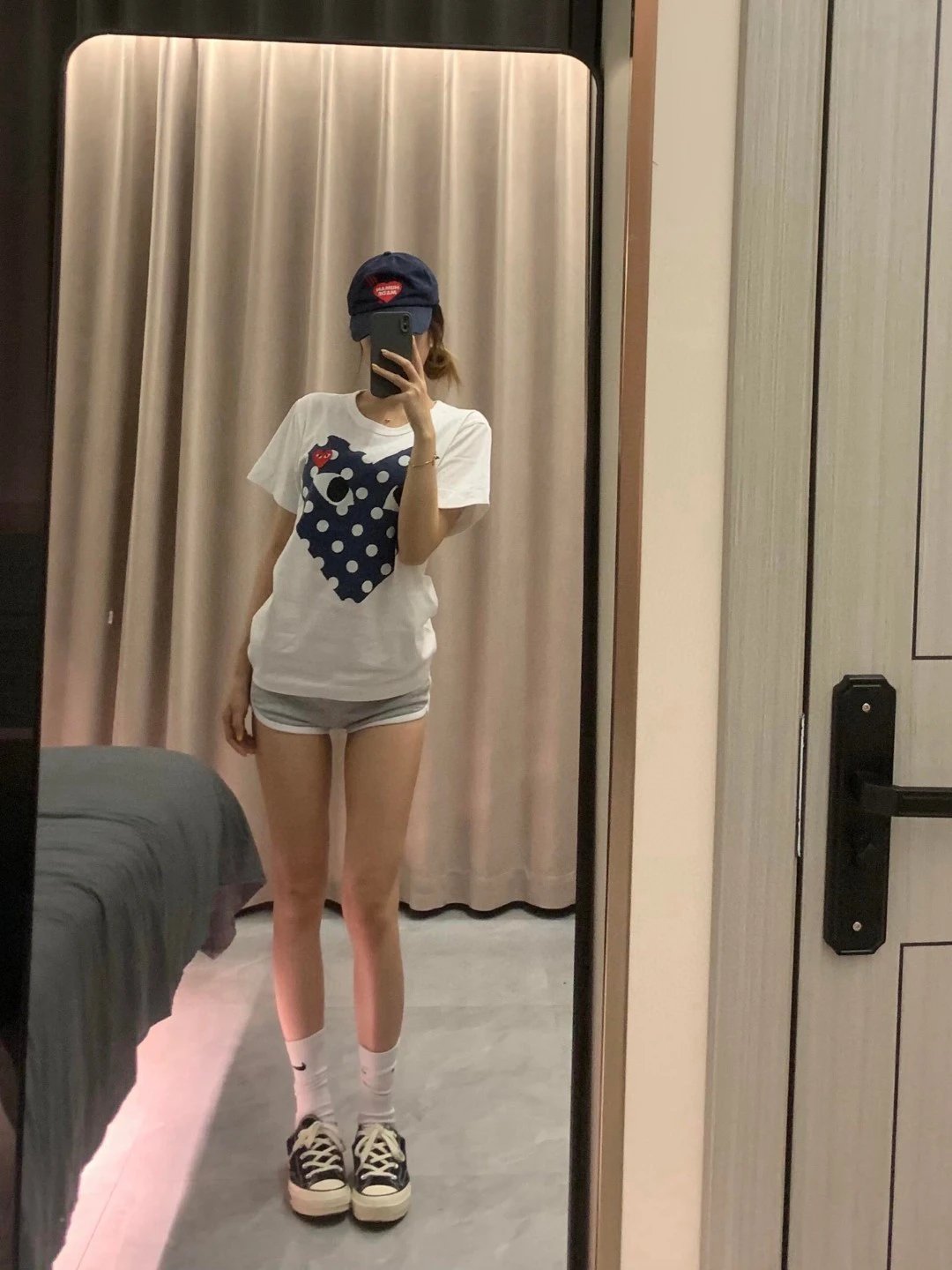 comme des garçons play t-shirt white t-shirts