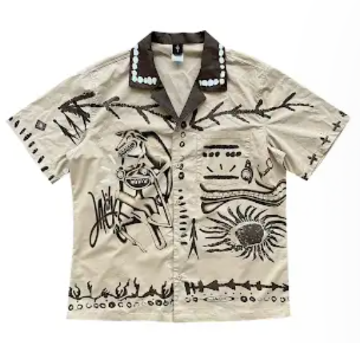 Graphic Short Sleeve Shirt Beige T-Shirt