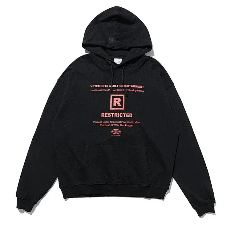 Vetements R-rated Hoodie Black Hoodies