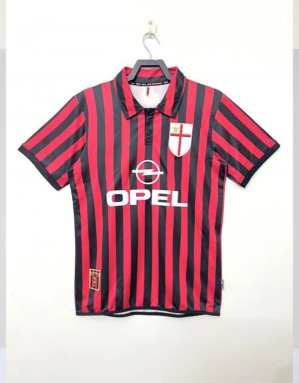 AC Milan 1998-99 Home Jersey Red and Black