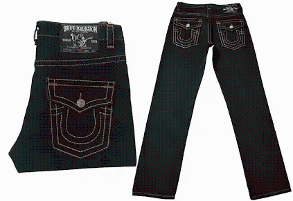 True Religion Black Denim Jeans – Signature Stitching