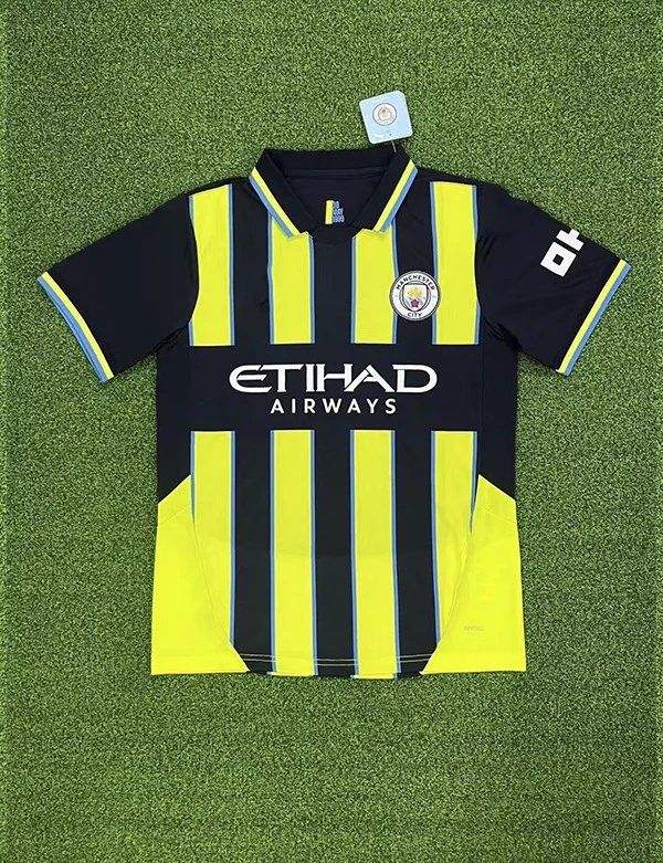 Manchester City 2023-24 Away Jersey Yellow and Black