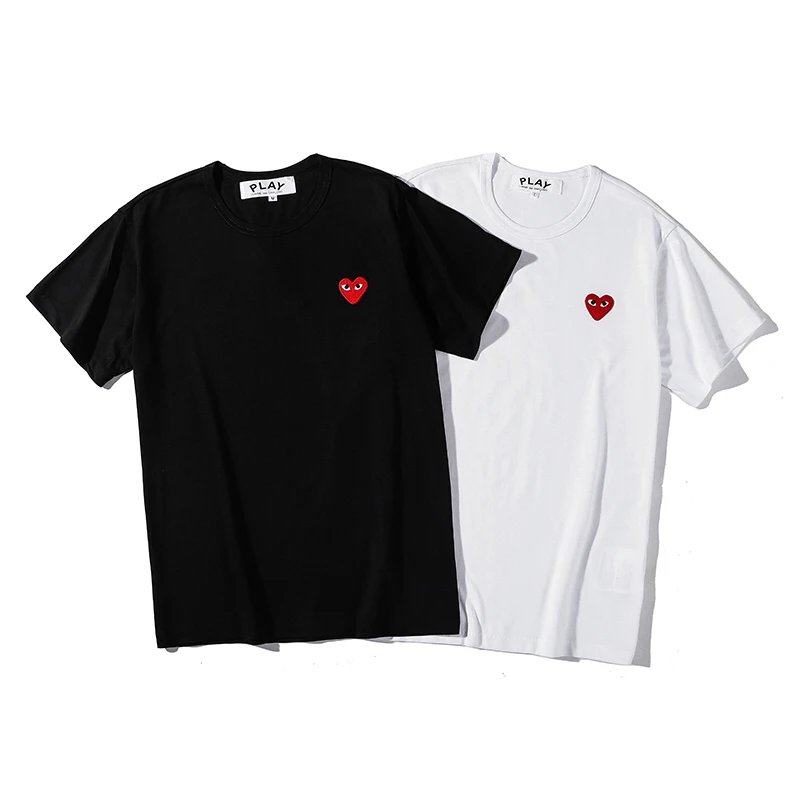 play heart graphic t-shirt black/white t-shirts